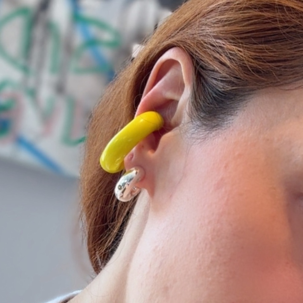 Big Yellow Resin Ear Cuff by Paula Mendoza